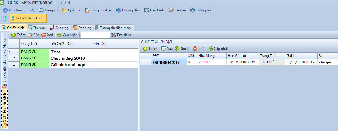 Phần mềm SMS Marketing phiên bản 1.1.1.4
