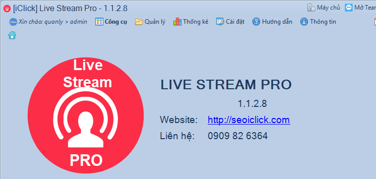 Cập nhật phiên bản 1.1.2.8 phần mềm LiveStream Pro