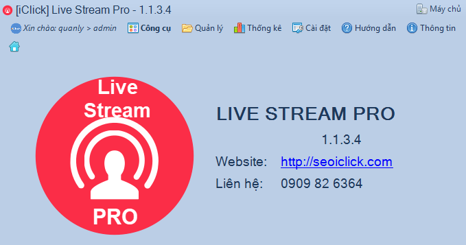 Cập nhật phiên bản 1.1.3.4 phần mềm LiveStream Pro