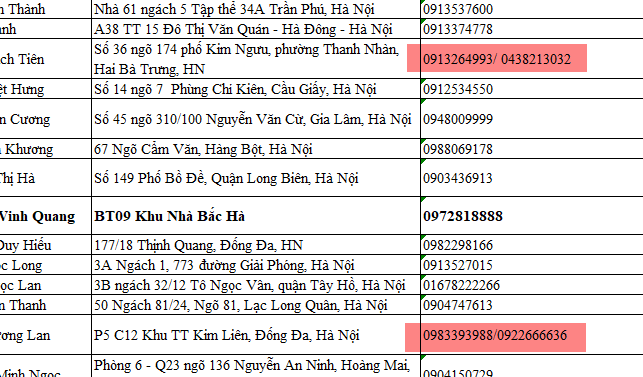 Tách nhiều SĐT ra nhiều dòng