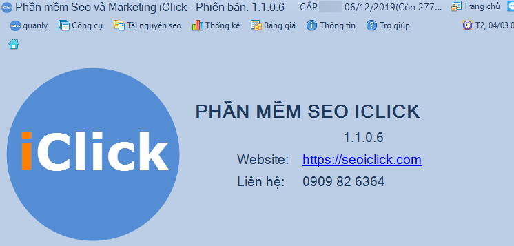 Nâng cấp phần mềm iClick phiên bản 1.1.0.6