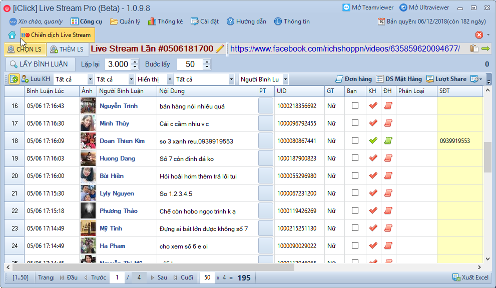 Phần mềm bán hàng live stream facebook