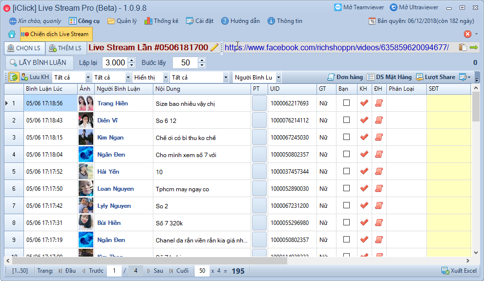 Phần mềm bán hàng live stream facebook