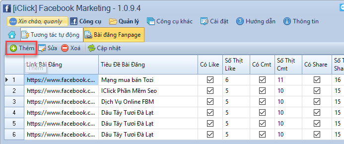 Phần mềm Facebook Marketing