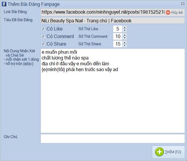Phần mềm Facebook Marketing
