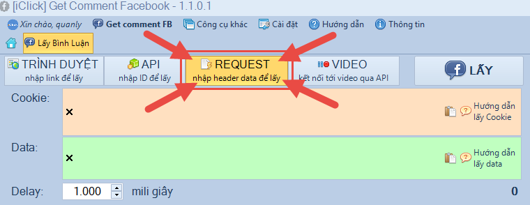 Hướng dẫn nhanh lấy bình luận bằng REQUEST