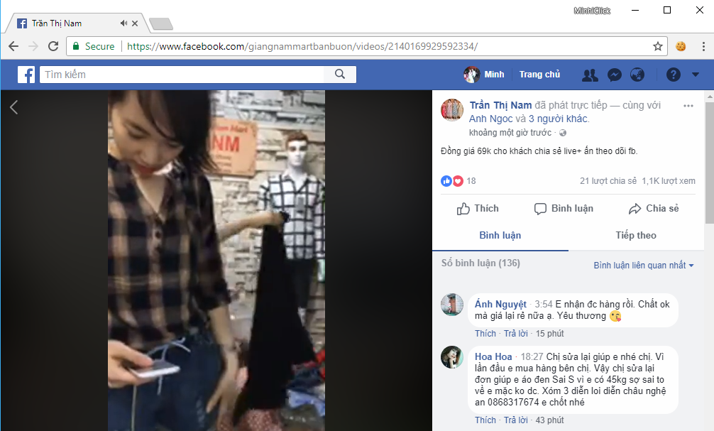 Phần mềm Get Comment Facebook iClick
