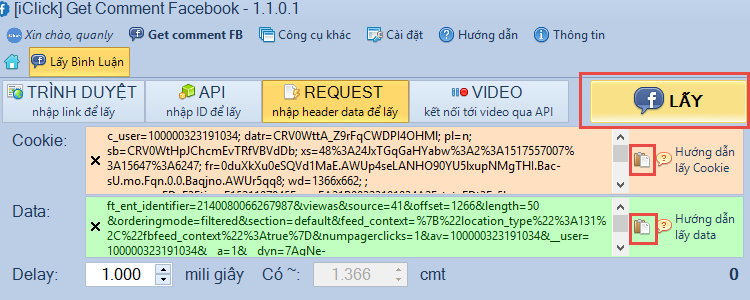 Phần mềm Get Comment Facebook iClick