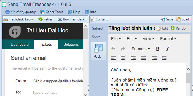 Phần mềm gửi email marketing qua Freshdesk