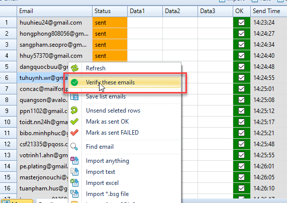 Phần mềm lọc email chết Verify Email iClick