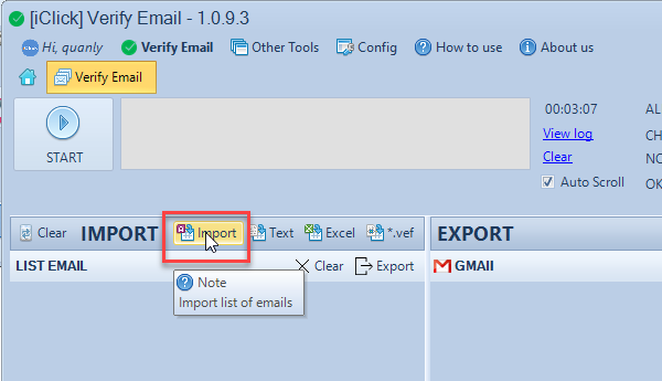 Phần mềm lọc email chết Verify Email iClick