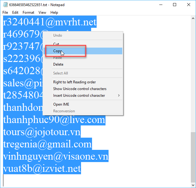 Phần mềm lọc email chết Verify Email iClick
