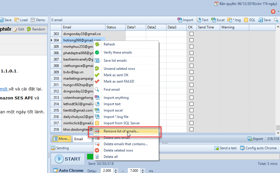 Phần mềm lọc email chết Verify Email iClick