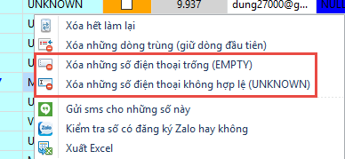 Phần mềm lọc SĐT theo nhà mạng