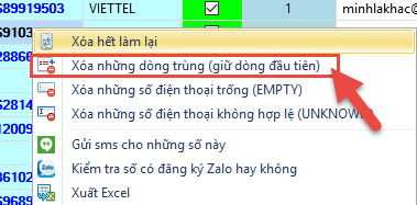 Phần mềm lọc SĐT theo nhà mạng
