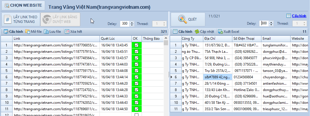 Phần mềm lấy dữ liệu Scan Web Pro