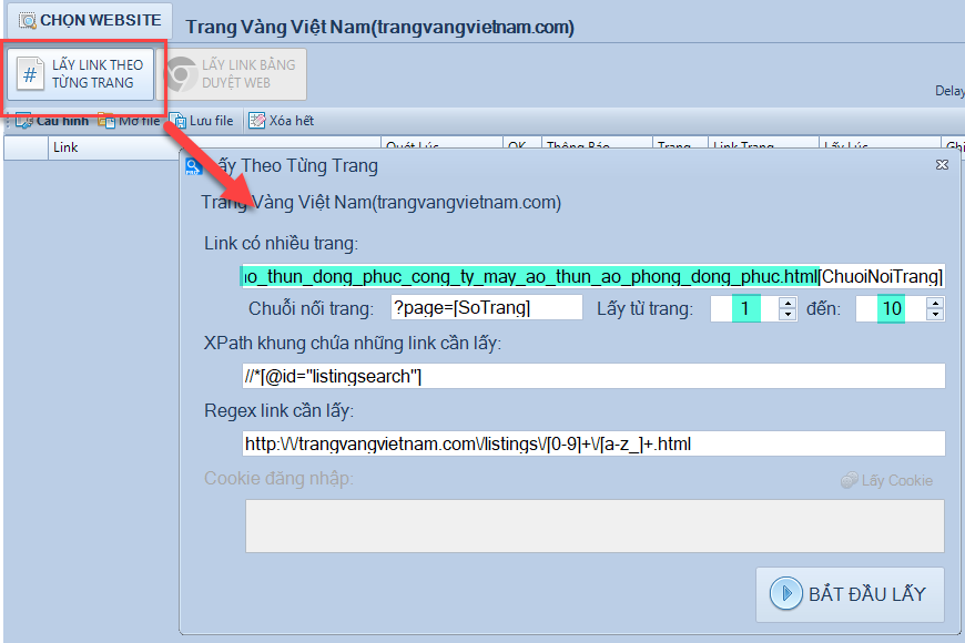 Phần mềm lấy dữ liệu từ website Scan Web Pro