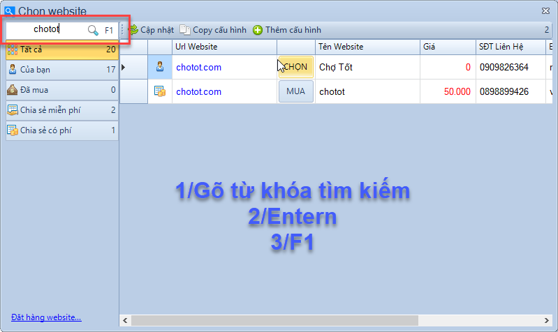 Phần mềm lấy dữ liệu từ website