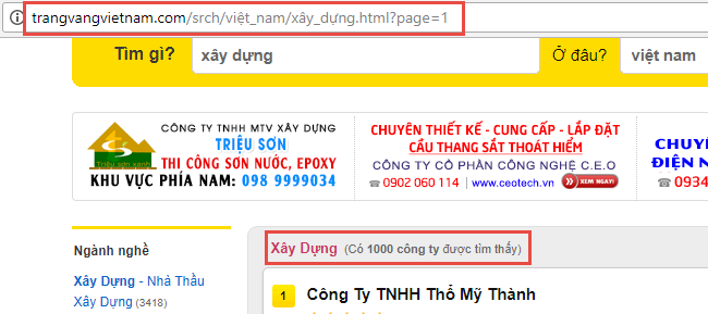 Vì sao phần mềm không lấy đủ kết quả trả về từ trang vàng?