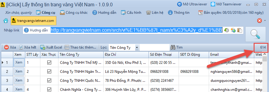 Phần mềm lấy thông tin trang vàng