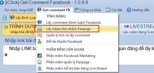 Phần mềm quản lý inbox fanpage