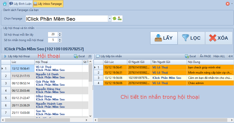 Phần mềm quản lý inbox fanpage