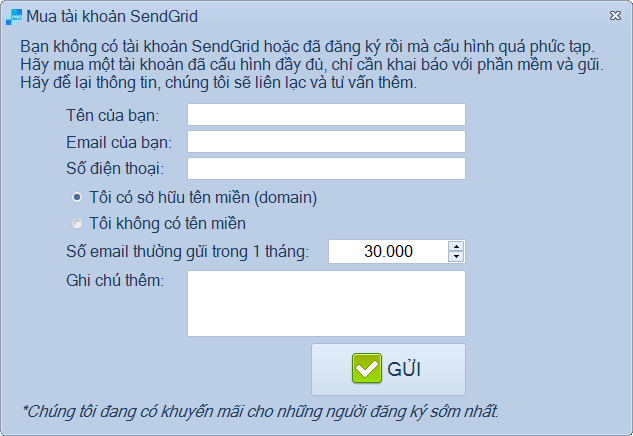 Phần mềm SendGrid Pro