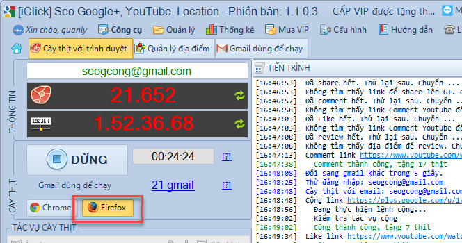 Phần mềm Seo Google Plus, Youtube, Maps