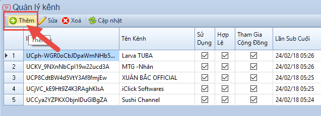 Hướng dẫn thêm Kênh Youtube