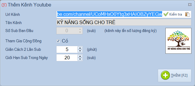 Hướng dẫn thêm Kênh Youtube