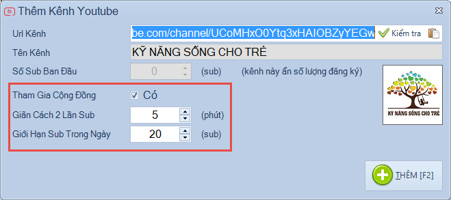 Hướng dẫn thêm Kênh Youtube