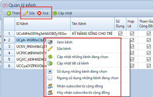 Hướng dẫn thêm Kênh Youtube
