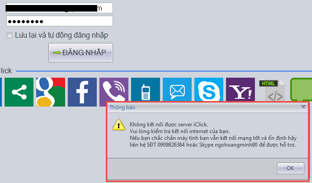 Khắc phục sự cố không vào được iClick sau khi iClick chuyển Server