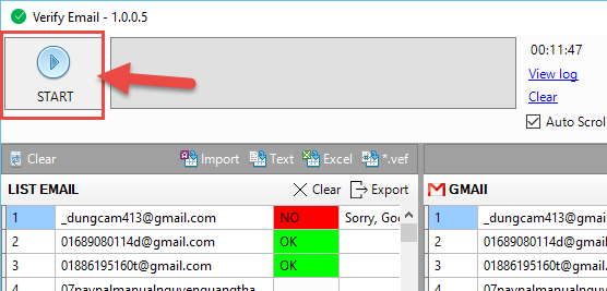 Hướng dẫn sử dụng phần mềm lọc email chết (sống) Verify Email iClick