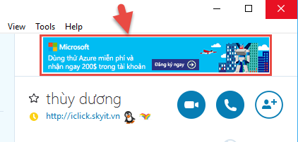 Dịch vụ quảng cáo Skype