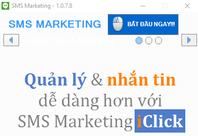 Cập nhật phần mềm SMS Marketing iClick phiên bản 1.0.7.8