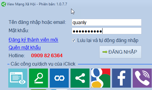 Cập nhật View Mạng Xã Hội phiên bản 1.0.7.7