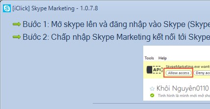 Cập nhật Skype Marketing iClick phiên bản 1.0.7.8