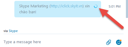 Gởi tin nhắn Skype Marketing iClick không đi, cứ quay vòng vòng