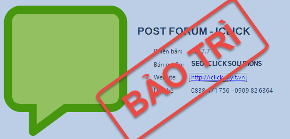 IClick tạm ngưng nhận đăng bài Post Forum để bảo trì và xây dựng Post Forum ver 2.0