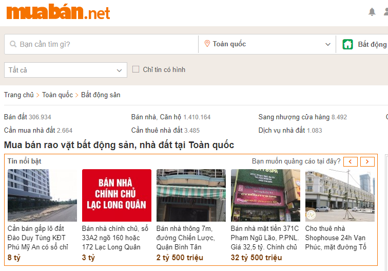 Quét tin rao bất động sản