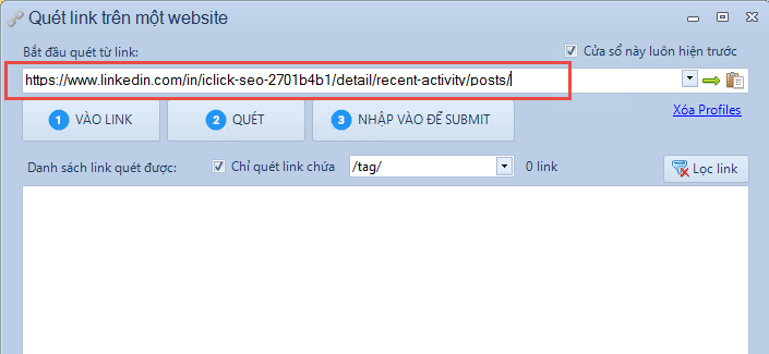 Submit article post trên Linkedin