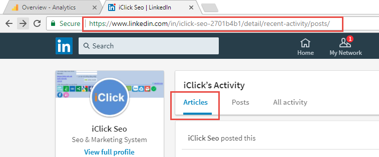 Submit article post trên Linkedin
