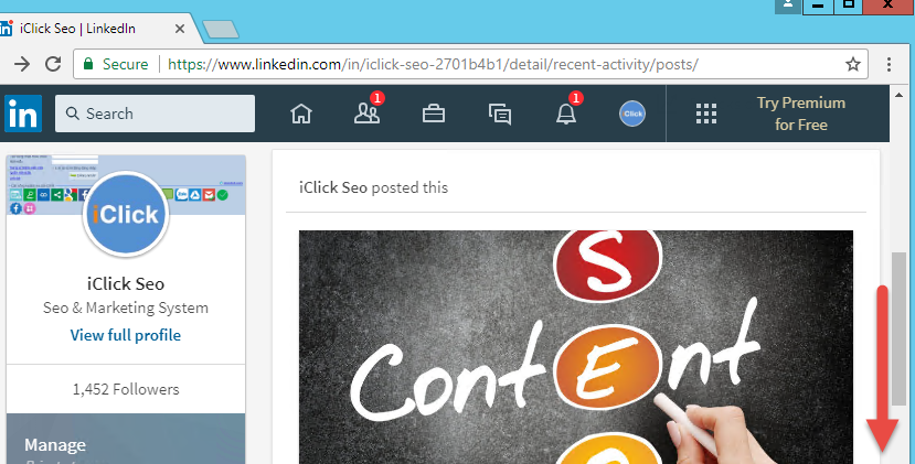 Submit article post trên Linkedin