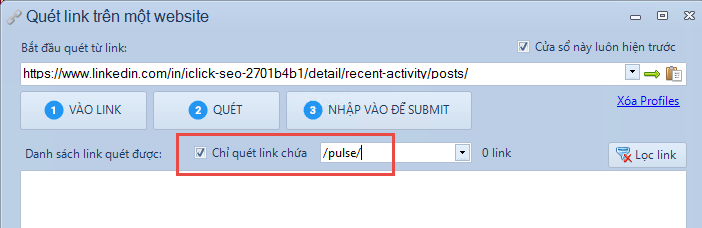 Submit article post trên Linkedin