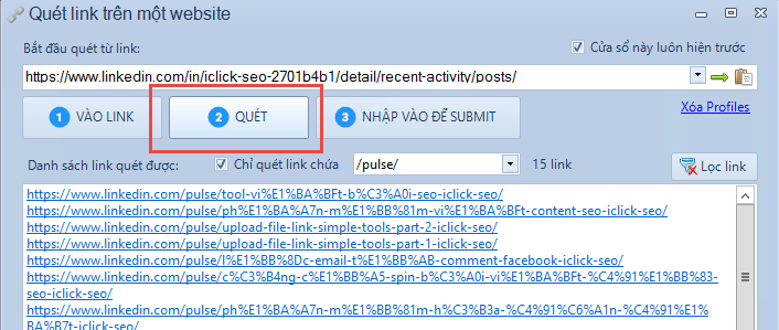 Hướng dẫn submit hàng loạt link bài viết trên LinkedIn