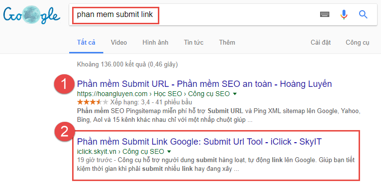 Submit link bài viết lên Google
