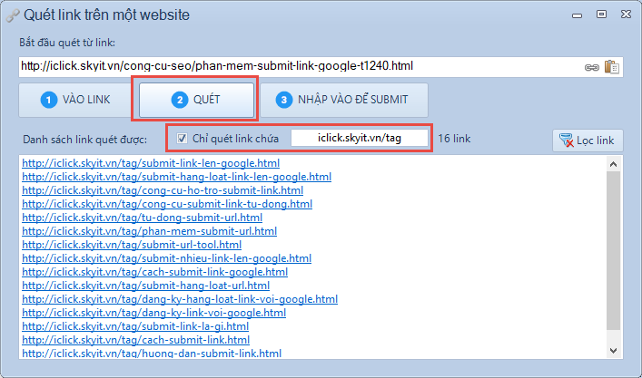 Submit link bài viết lên Google