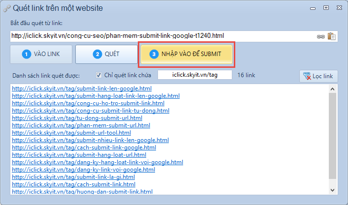 Submit link bài viết lên Google