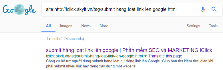 Submit link bài viết lên Google